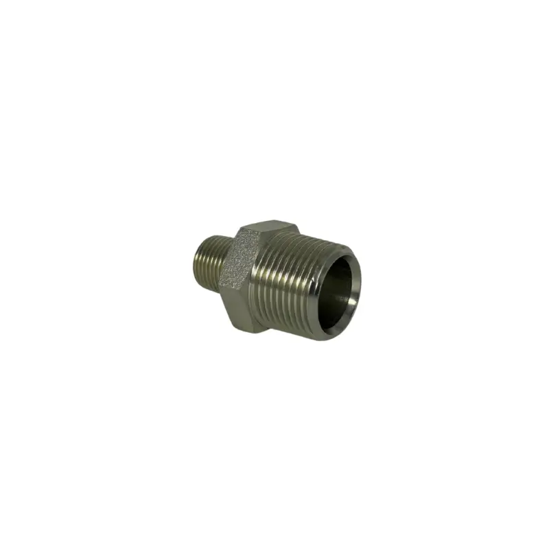 [12.08.36] Hydraulic Zinc Plated Male x Male BPST Nipple Adaptor (1/4" to 3/8")