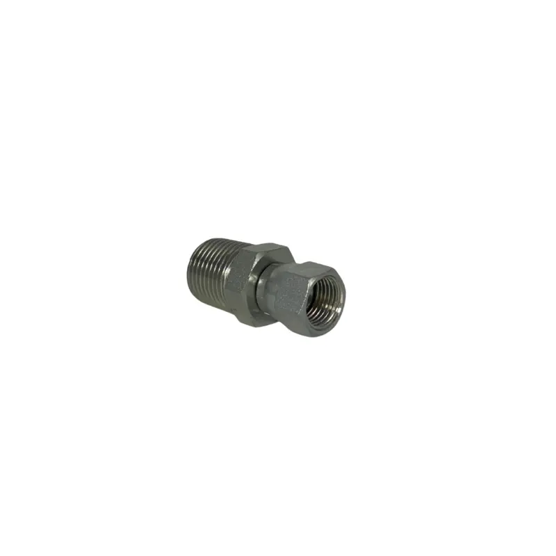 [12.08.128] Hydraulic Zinc Plated Male BSPT x Female JIC Swivel (1/4" to 7/16")