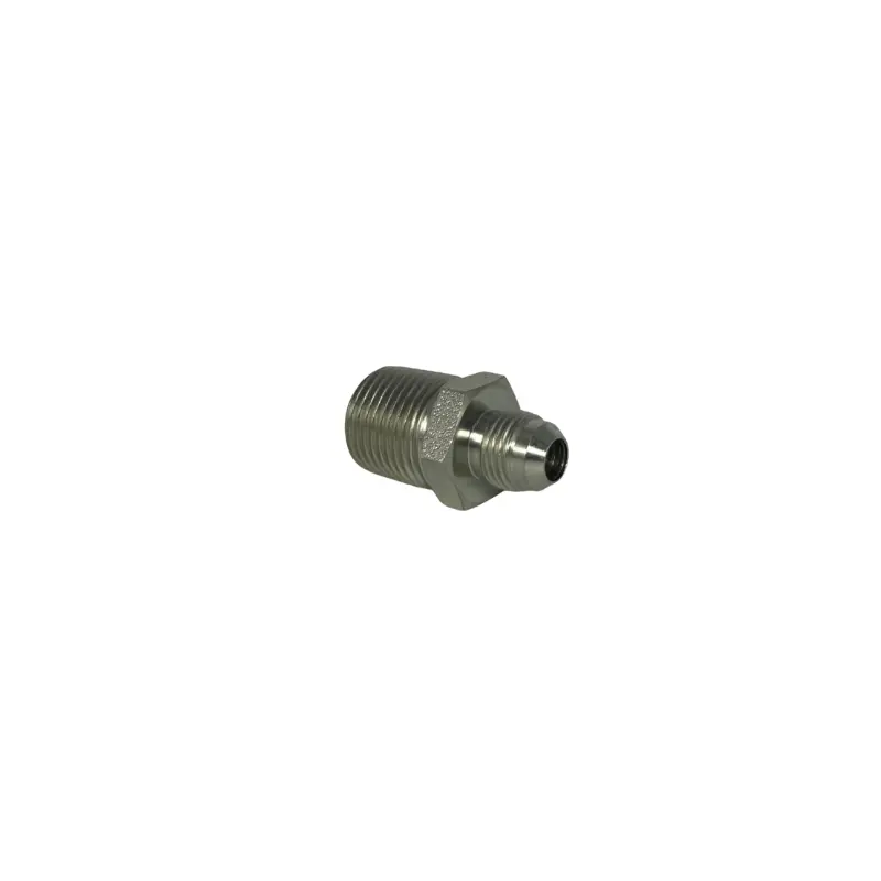 [12.08.140] Hydraulic Zinc Plated Male BSPT x Male JIC Nipple (1/4" to 7/16")